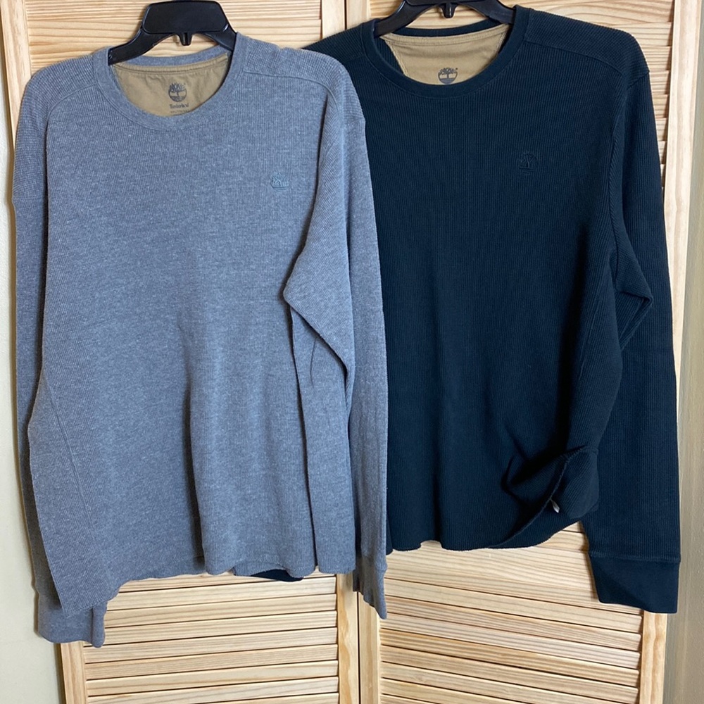 2 Timberland Waffle Thermal Pullovers Size XXL